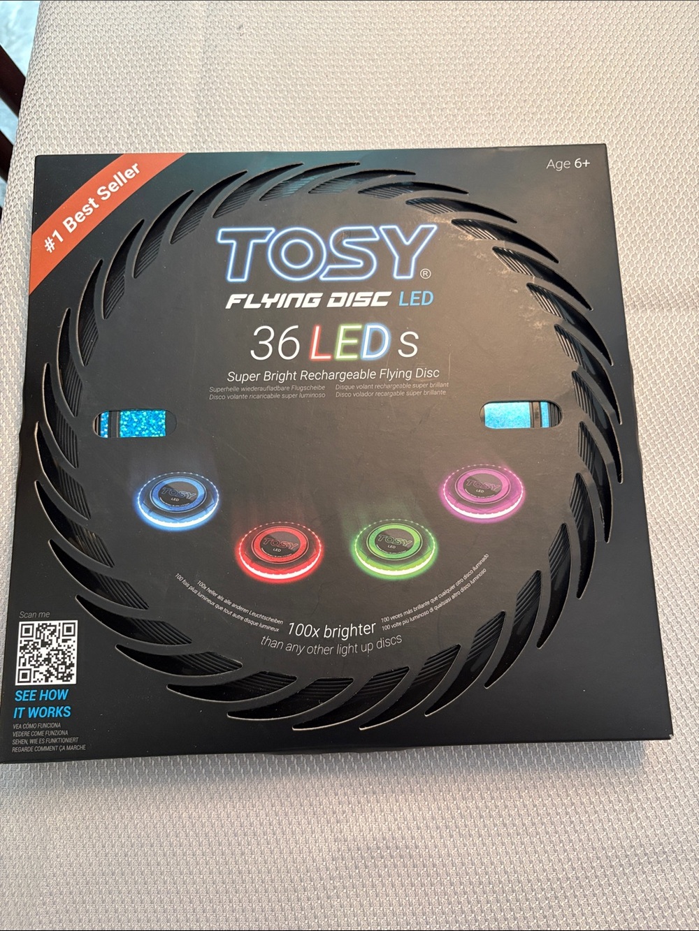 TOSY Flying Disc - 108 RGB Multicolor or 36 Monocolor LEDs, Super Bright